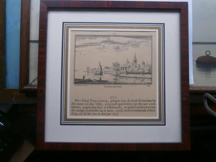 Het Dorp IJsselmonde mooie gravure van A,.Rademaker, Antiek en Kunst, Kunst | Etsen en Gravures, Ophalen