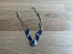 Ketting met blauwe natuursteen. Sterling gemerkt, Ophalen of Verzenden, Zo goed als nieuw, Blauw