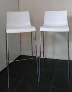 2 Ikea Barkrukken Wit, Huis en Inrichting, Barkrukken, 2 krukken, 60 tot 90 cm, Metaal, Gebruikt