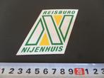 sticker Reisburo Nijenhuis  logo, Verzamelen, Ophalen, Zo goed als nieuw, Bedrijf of Vereniging