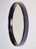 Vintage spiegel hout rond Denmark mid century ‘60 Deens, Huis en Inrichting, Woonaccessoires | Spiegels, Minder dan 50 cm, N, Rond