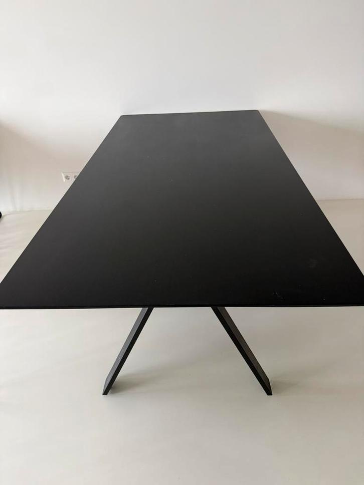 Zwarte eetkamertafel 200x100, Huis en Inrichting, Tafels | Eettafels, Zo goed als nieuw, 50 tot 100 cm, 200 cm of meer, Rechthoekig