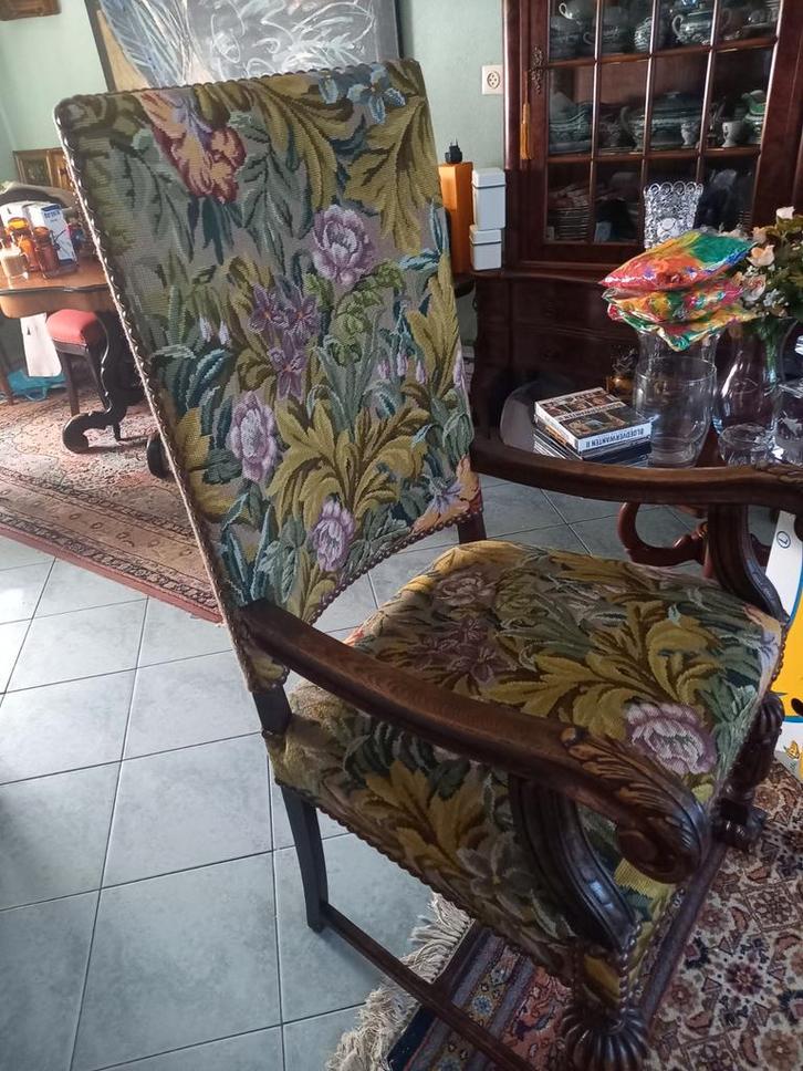 Prachtige antieke stoel gobelin in Uitmuntende staat, Antiek en Kunst, Antiek | Meubels | Stoelen en Banken, Ophalen