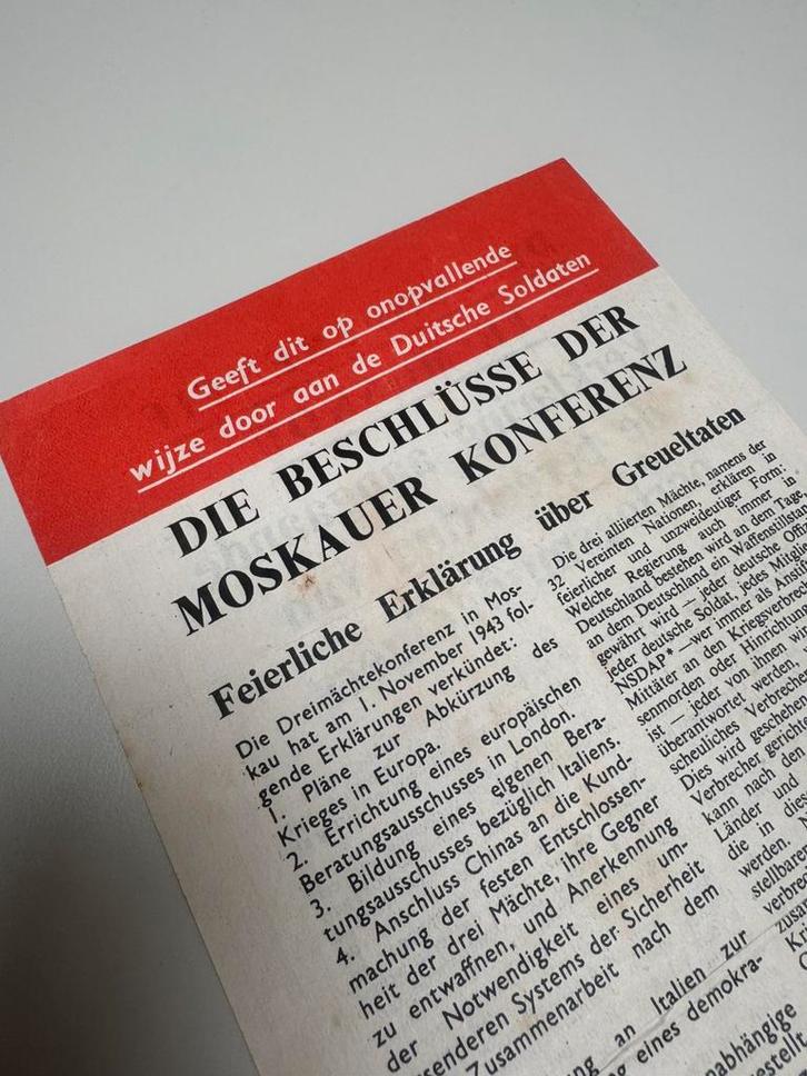 Geallieerd NL luchtpropaganda pamflet - aan Duitse soldaten, Verzamelen, Militaria | Tweede Wereldoorlog, Overige soorten, Boek of Tijdschrift