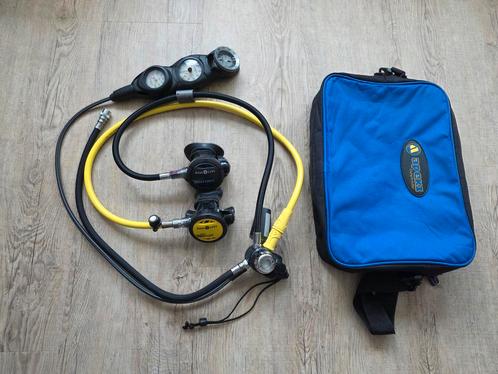 Duikset Aqualung incl. duikfles, trimvest, lood, vinnen enz., Watersport en Boten, Duiken, Zo goed als nieuw, Trimvest of Wing