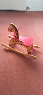 Houten hobbelpaard Janod – rood met stippen, Ophalen of Verzenden, Gebruikt