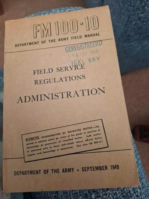 Origineel Amerikaans Legerboek – FM 100-10 Field Service Reg, Verzamelen, Militaria | Algemeen, Landmacht, Boek of Tijdschrift