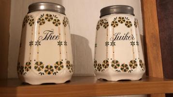 Jaren 20 Gebruders Mehner Keramiek Suiker en theepot beschikbaar voor biedingen