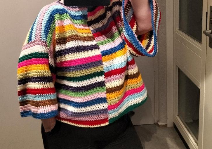 Gehaakte Trui Stripe XL - 3/4 Mouw, Kleding | Dames, Truien en Vesten, Nieuw, Maat 46/48 (XL) of groter, Overige kleuren, Ophalen of Verzenden