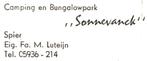 962303	Spier	Bungalowpark Sonnevanck	Gelopen met postzegel, Verzamelen, Gelopen, Ophalen of Verzenden, Drenthe, 1920 tot 1940