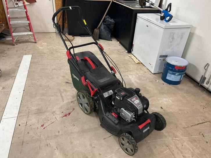 Parkside Benzine Grasmaaier - defect, Tuin en Terras, Grasmaaiers, Gebruikt, Benzine-grasmaaier, 40 t/m 49 cm, Cirkelmaaier, Opvangzak