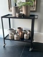 Industriële trolley sidetable op wieltjes van Stoer Metaal, Ophalen, Gebruikt, 50 tot 100 cm, Metaal