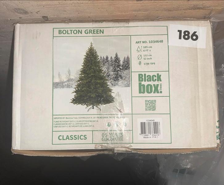 Kunstkerstboom Black Box – 185 cm | In topstaat!, Diversen, Kerst, Zo goed als nieuw, Ophalen of Verzenden