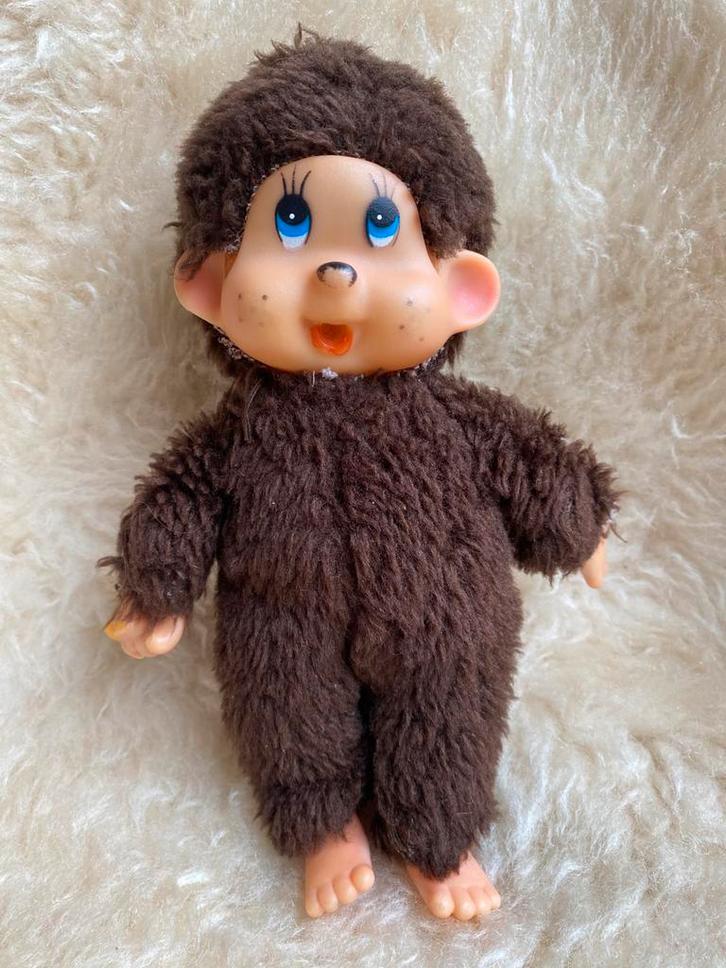 Vintage Monchhichi Sekiguchi aapje, Verzamelen, Poppen, Zo goed als nieuw, Pop, Ophalen of Verzenden