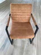 eetkamerstoelen stoelen 6 stuks microleder cognac kleur zgan, Huis en Inrichting, Ophalen, Metaal, Bruin, Zo goed als nieuw