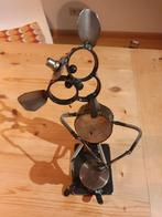 Handgemaakte metalen houten drummer schaap sculptuur, Antiek en Kunst, Ophalen of Verzenden