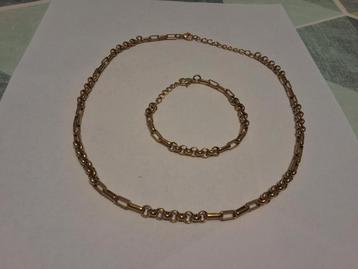 Goudkleurige Ketting & Armband Set beschikbaar voor biedingen