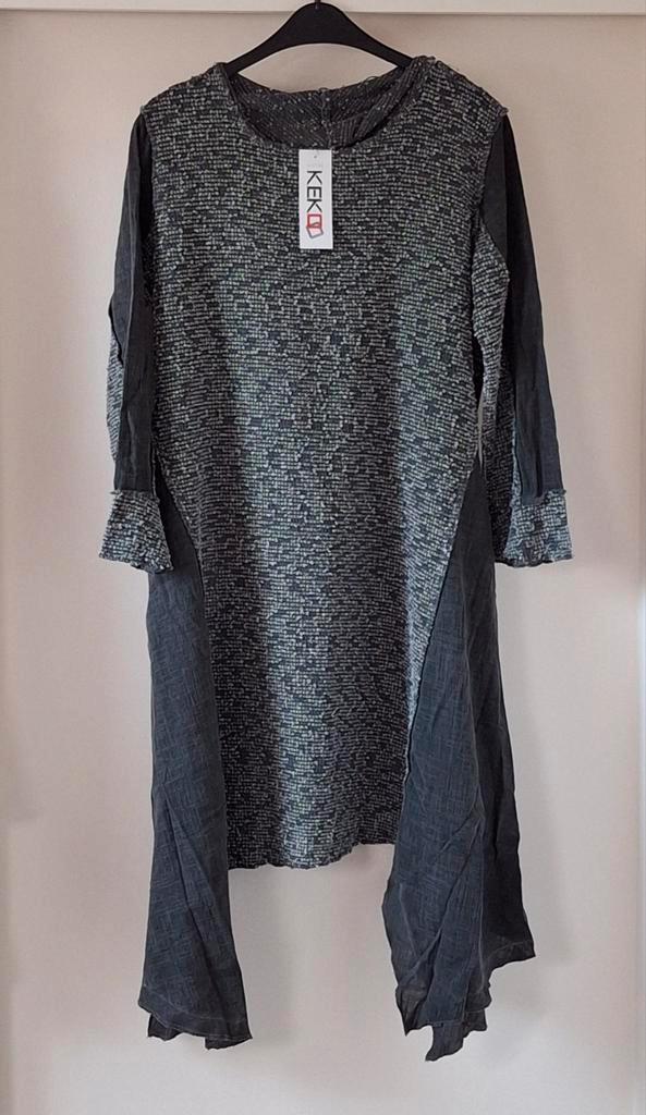 Kekoo Zwart/Grijs Jurk Maat 2 - Nieuw, Kleding | Dames, Jurken, Nieuw, Maat 42/44 (L), Zwart, Onder de knie, Ophalen of Verzenden