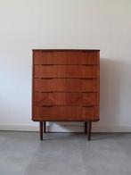 Vintage Deense ladekast in teak, Ophalen, Gebruikt, 100 tot 150 cm, 5 laden of meer