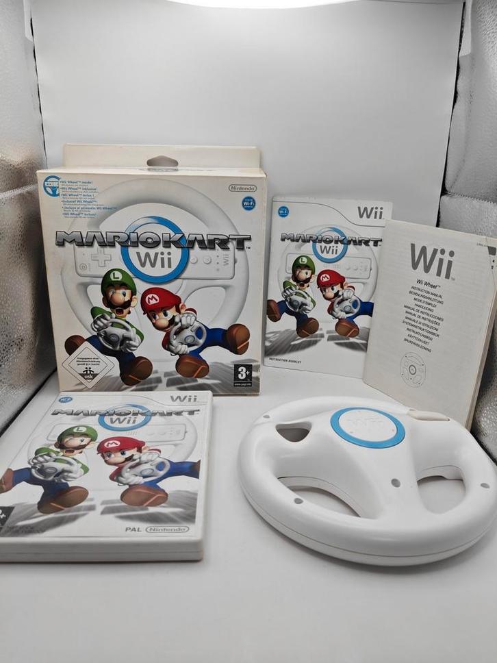 Mario Kart met stuurtje in bigbox Wii, Spelcomputers en Games, Games | Nintendo Wii, Zo goed als nieuw, 3 spelers of meer, Vanaf 3 jaar