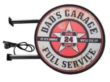 Dad's garage full service dubbele decoratie verlichting lamp beschikbaar voor biedingen