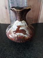 H Bequet vaas met hertje, Antiek en Kunst, Ophalen of Verzenden