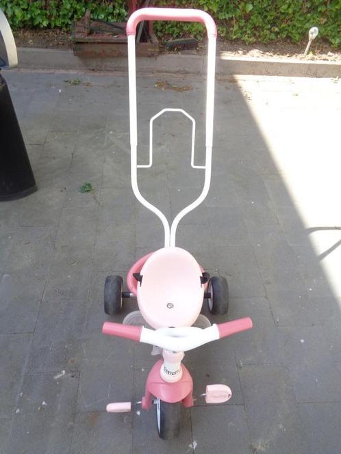 Roze Smoby Be Fin comfort driewieler met steekstang, Fietsen en Brommers, Fietsen | Driewielers, Gebruikt, Duwstang, Ophalen