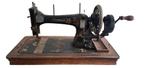 Antieke Naumann naaimachine met originele houten kist, Ophalen of Verzenden