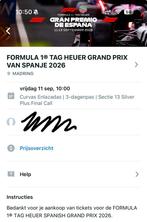 F1 Spanje Madrid sectie 13 silver plus, Tickets en Kaartjes, Eén persoon, Meerdaags