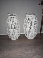 windlichten, Huis en Inrichting, Woonaccessoires | Kandelaars en Kaarsen, Ophalen, 25 tot 50 cm, Wit, Zo goed als nieuw