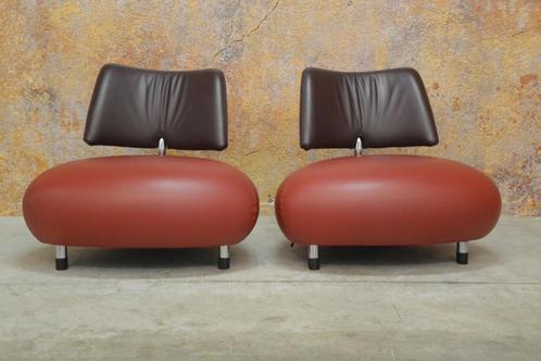 Als NIEUW! 2 rode leren Leolux Pallone design fauteuils!, Huis en Inrichting, Overige Huis en Inrichting, Zo goed als nieuw, Ophalen