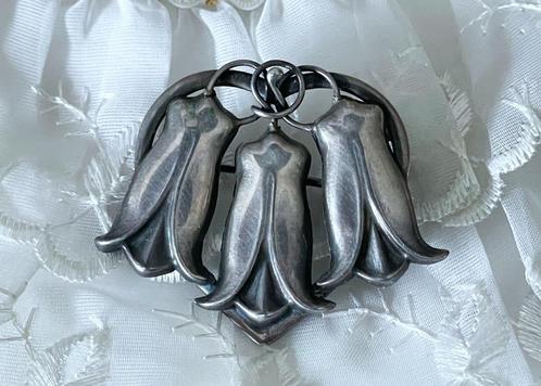 Antieke, Art Nouveau, Zilveren Broche uit Chili, Sieraden, Tassen en Uiterlijk, Antieke sieraden, Broche, Zilver, Ophalen of Verzenden