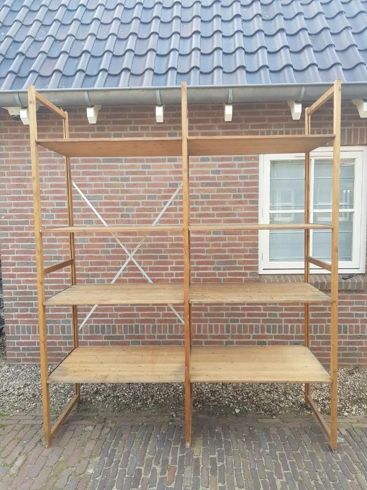 Partij Lundia houten stellingen legbordstelling 70cm diep, Huis en Inrichting, Kasten | Stellingkasten, Gebruikt, Ophalen