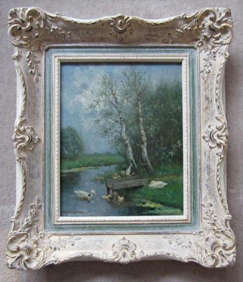 CONSTANT ARTZ 1870-1951===eendenfamilie===30 x 24 cm, Antiek en Kunst, Kunst | Schilderijen | Klassiek, Ophalen of Verzenden