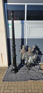 Gietijzeren Lantaarnpaal 3.30 Meter met 3 Armaturen, Ophalen, Staande lamp, 50 tot 250 watt, Waterbestendig