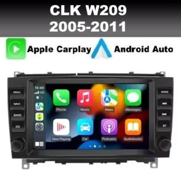 Mercedes CLK W209 radio navigatie android 13 apple carplay, Auto diversen, Autoradio's, Ophalen of Verzenden
