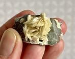 Bariet, paarse fluoriet en druzy kwarts (Qinglong, China), Ophalen of Verzenden, Mineraal