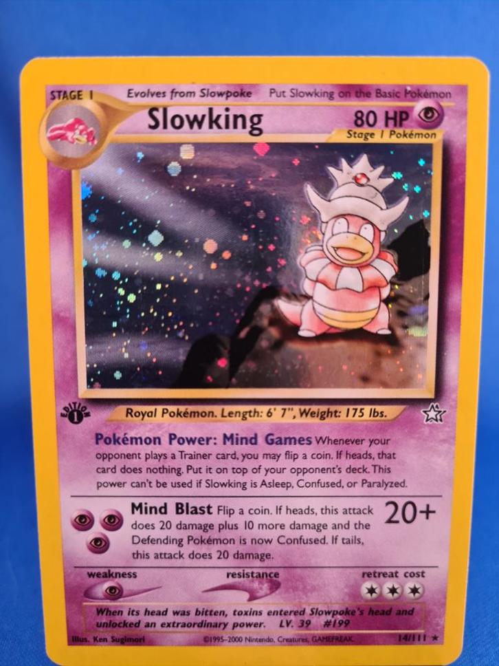 Slowking 14/111 - Neo Genesis (1st edition), Hobby en Vrije tijd, Verzamelkaartspellen | Pokémon, Gebruikt, Verzenden