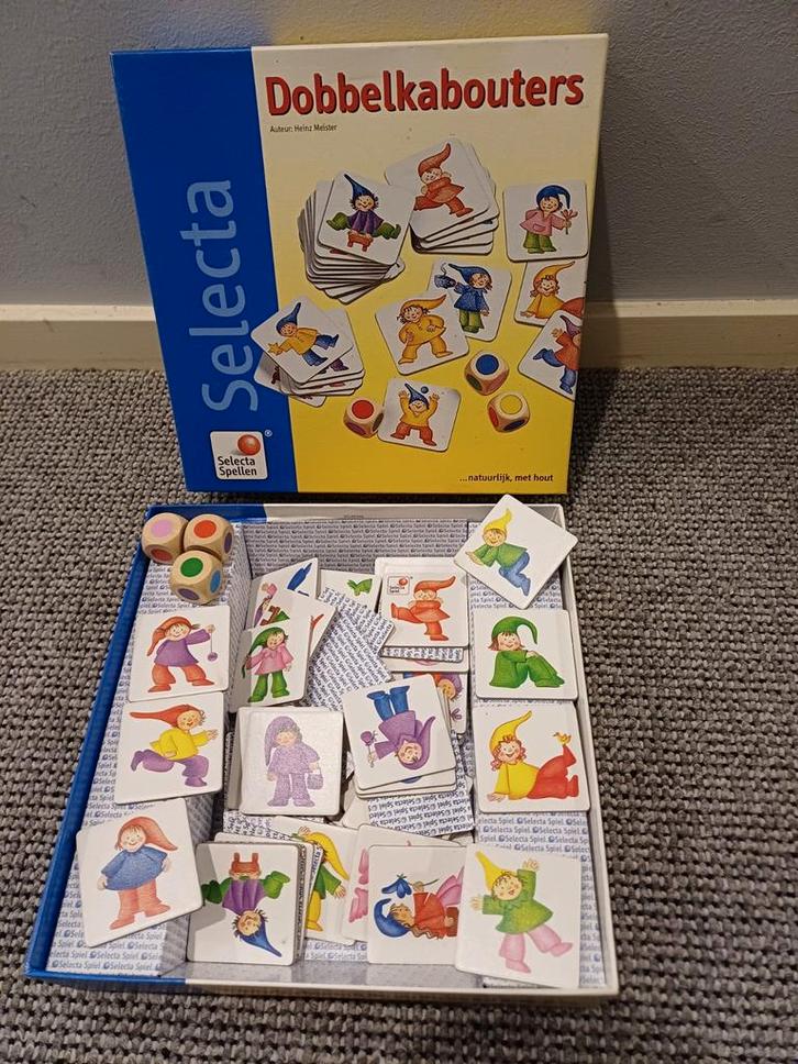 Dobbelkabouters - Selecta Spellen, Hobby en Vrije tijd, Gezelschapsspellen | Bordspellen, Zo goed als nieuw, Een of twee spelers