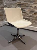 Vintage Tecno bureaustoel - Wit met chromen onderstel, Ophalen, Kunststof, Gebruikt, .