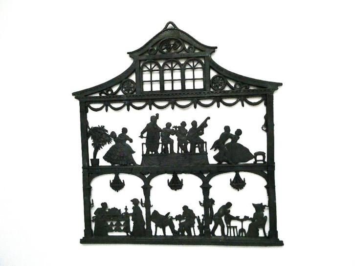 Wilhelm Schweizer Diessen tin Café interieur wanddecoratie, Antiek en Kunst, Antiek | Tin, Ophalen of Verzenden