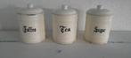 Set van Coffee Tea and Suger bussen cremekleur emaille, Ophalen of Verzenden