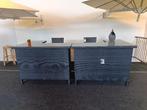 Nieuwe 4-Seasons Barbados bar met glasplaat incl. 2 krukken, Ophalen, Nieuw, Inclusief barstoelen