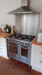 Hotpoint Ariston fornuis&oven achterwand en afzuigkap, 60 cm of meer, 5 kookzones of meer, Vrijstaand, 85 tot 90 cm