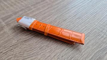 Horlogebandje Oranje 19mm - Nieuw - leder beschikbaar voor biedingen