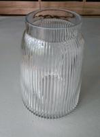 Gratis ophalen: Glazen vaas ribbels, Ophalen, Gebruikt, Wit, Glas