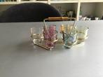 Midcentury Ruhrglas iridiserende borrelglaasjes in standaard, Ophalen of Verzenden