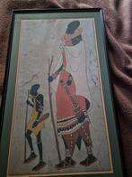 Afrikaans tafereel achter glas, Ophalen of Verzenden