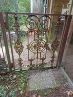 Poort en hekwerk in gietijzer roestkleur, Tuin en Terras, Ophalen, Gebruikt, IJzer, Sierhekwerk