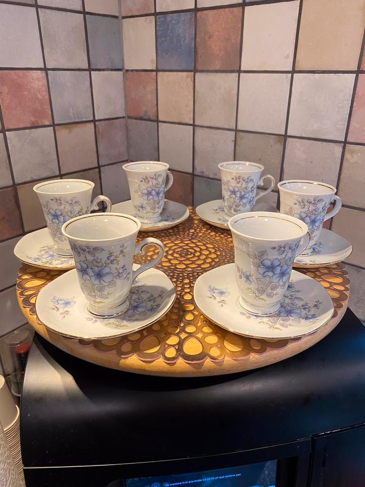 Tirschenreuth,Bavaria,6 antieke kop en schotel, Antiek en Kunst, Antiek | Servies compleet, Ophalen of Verzenden